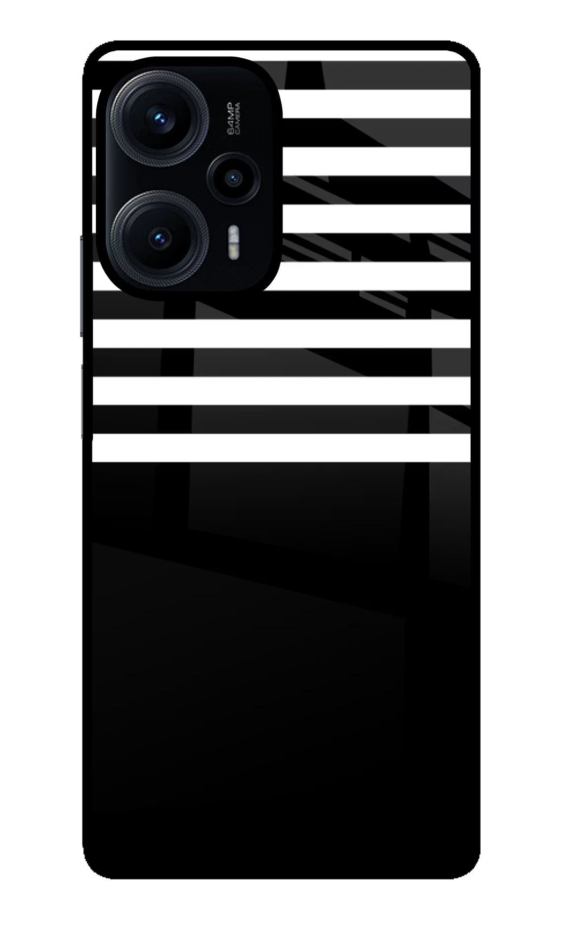 Black and White Print Poco F5 5G Glass Case