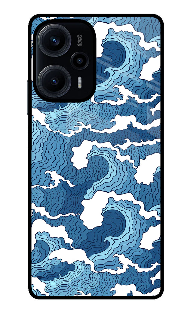 Blue Waves Poco F5 5G Glass Case