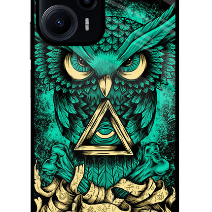 Green Owl Poco F5 5G Glass Case