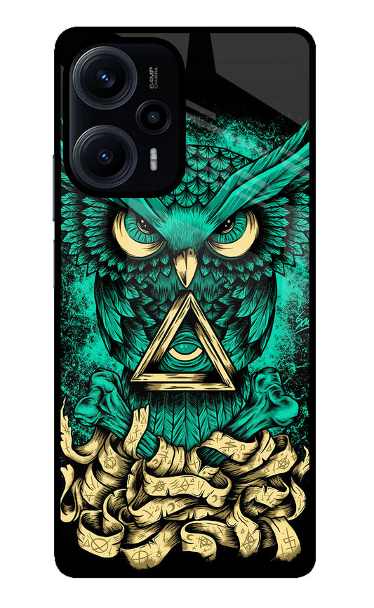 Green Owl Poco F5 5G Glass Case