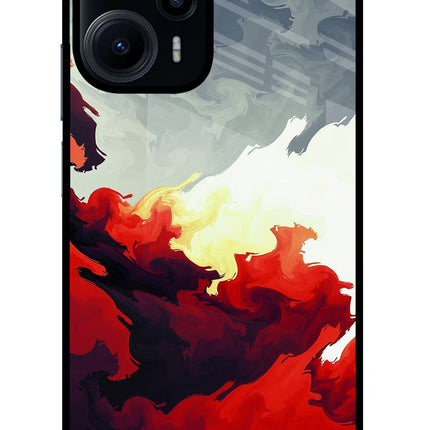 Fire Cloud Poco F5 5G Glass Case
