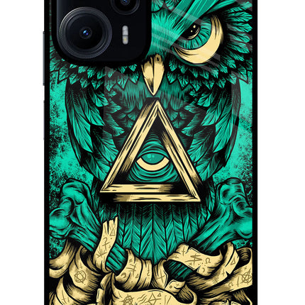 Green Owl Poco F5 5G Glass Case