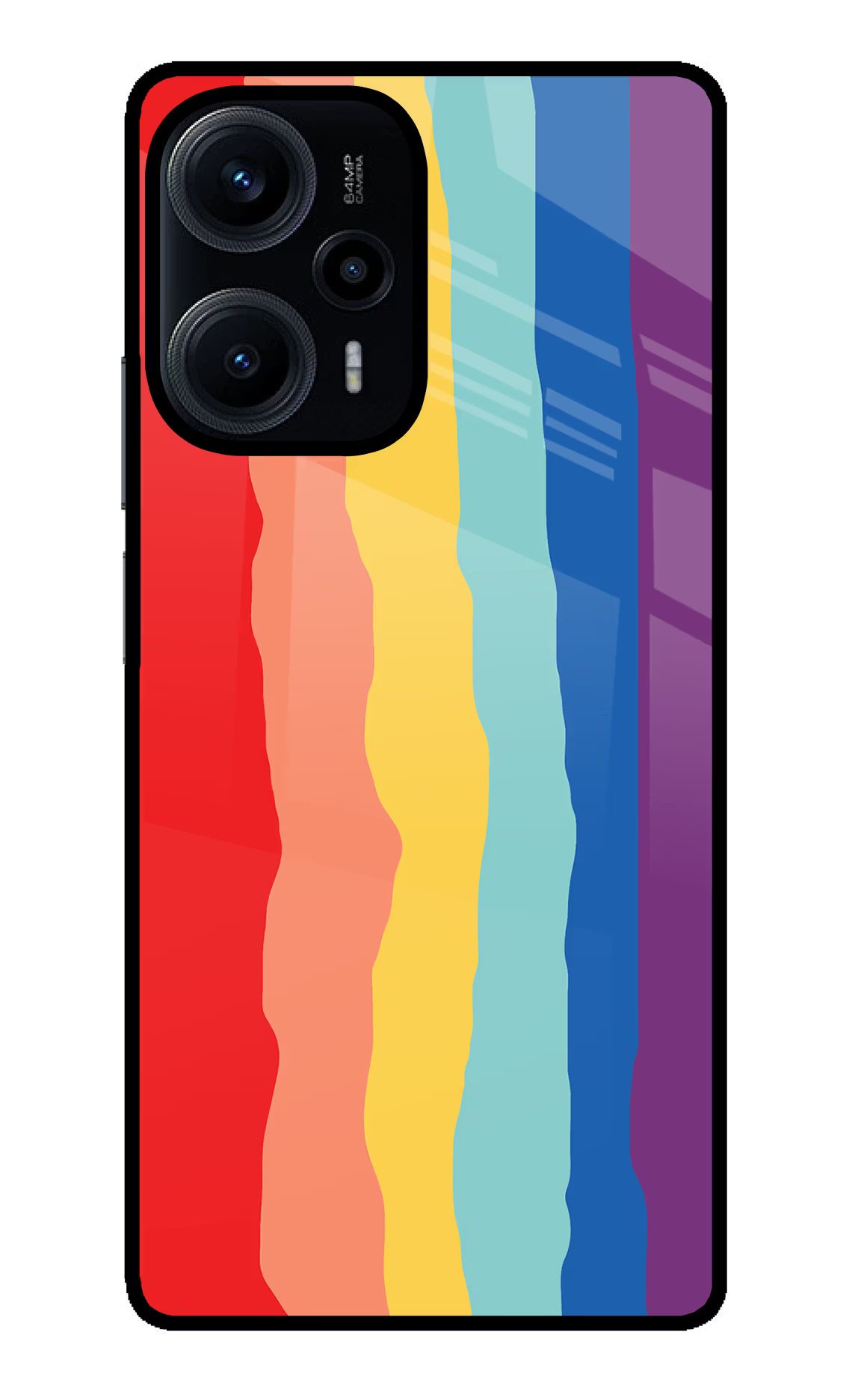 Rainbow Poco F5 5G Glass Case