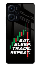 Eat Sleep Trade Repeat Poco F5 5G Glass Case