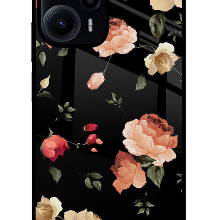 Flowers Poco F5 5G Glass Case