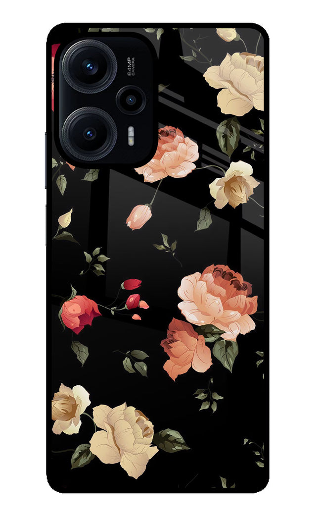 Flowers Poco F5 5G Glass Case