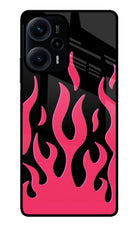 Fire Flames Poco F5 5G Glass Case
