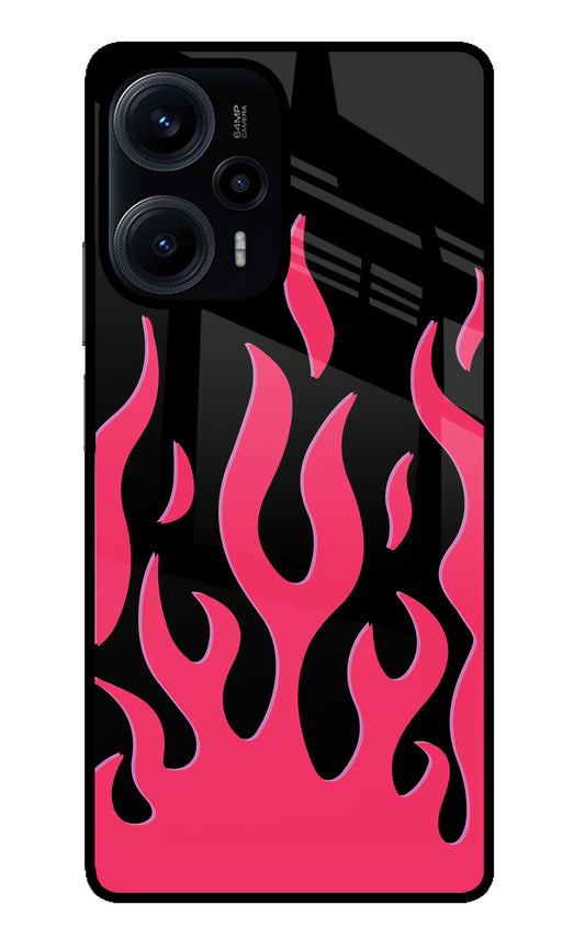 Fire Flames Poco F5 5G Glass Case