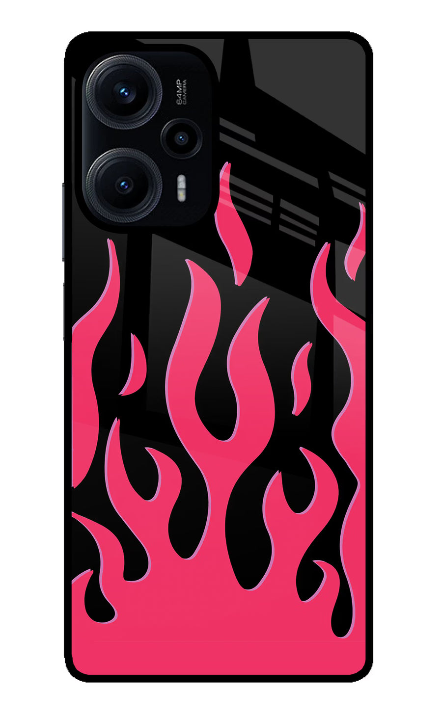 Fire Flames Poco F5 5G Back Cover, Glass case