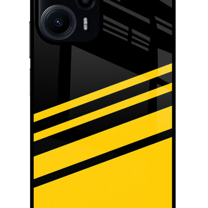Yellow Shades Poco F5 5G Glass Case Back Cover by Casekaro