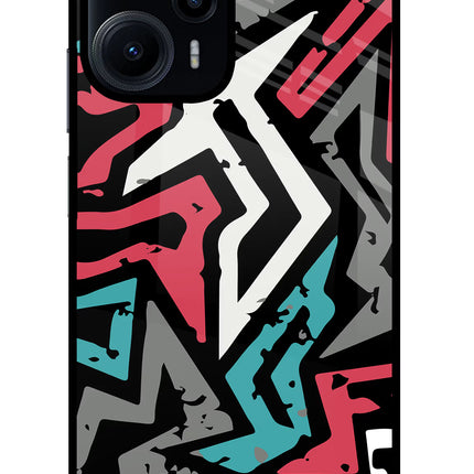 Geometric Graffiti Poco F5 5G Glass Case