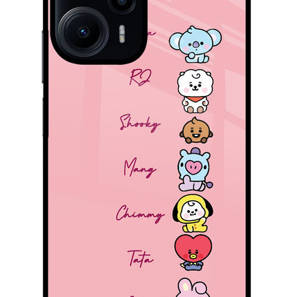 BTS names Poco F5 5G Glass Case