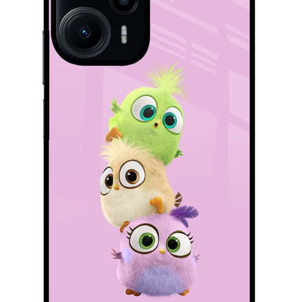 Cute Little Birds Poco F5 5G Glass Case