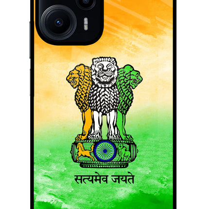 Satyamev Jayate Flag Poco F5 5G Glass Case
