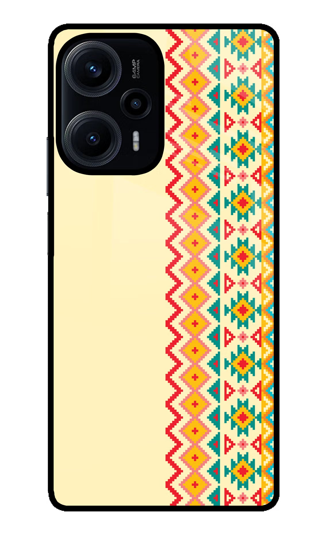 Ethnic Seamless Poco F5 5G Glass Case Back Cover by Casekaro