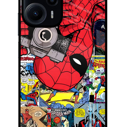Spider Man Poco F5 5G Glass Case Back Cover by Casekaro