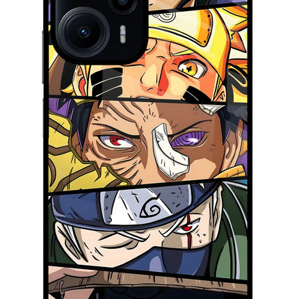 Naruto Character Poco F5 5G Glass Case Back Cover by Casekaro