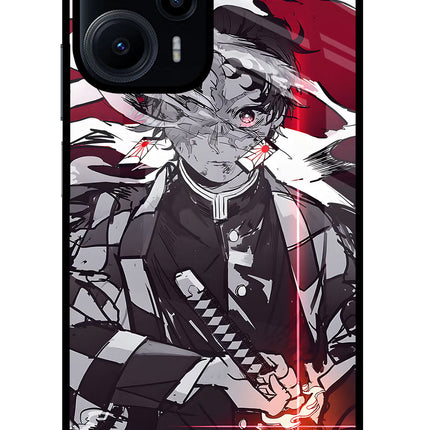 Demon Slayer Poco F5 5G Glass Case Back Cover by Casekaro