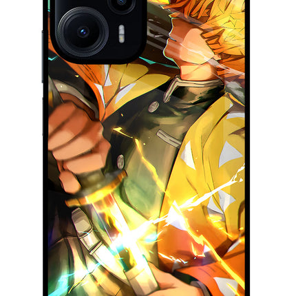 Demon Slayer Poco F5 5G Glass Case Back Cover by Casekaro
