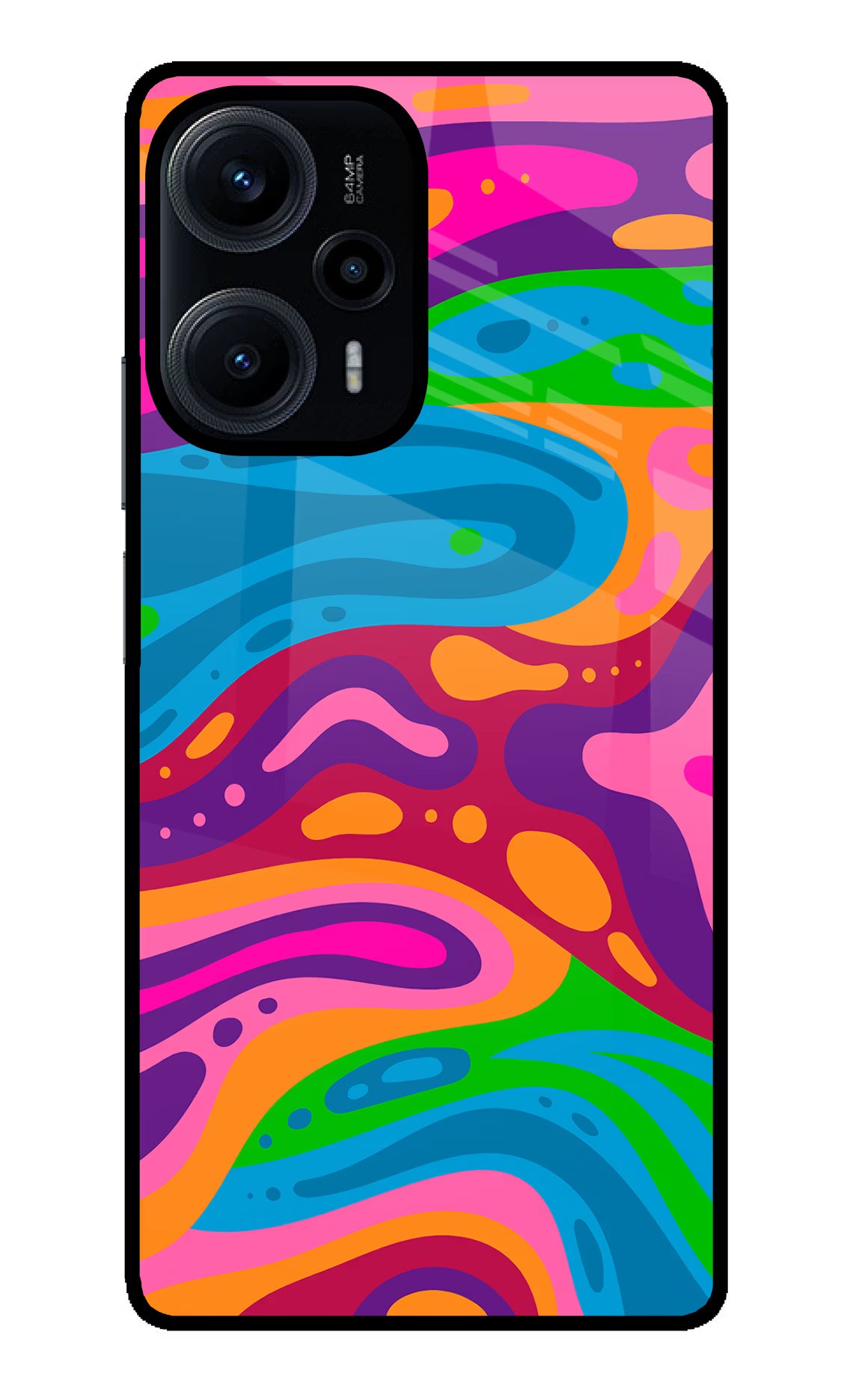 Trippy Pattern Poco F5 5G Glass Case