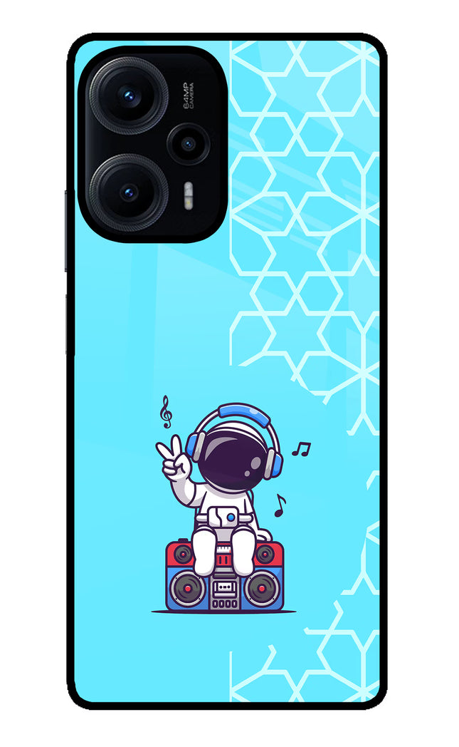 Cute Astronaut Chilling Poco F5 5G Glass Case