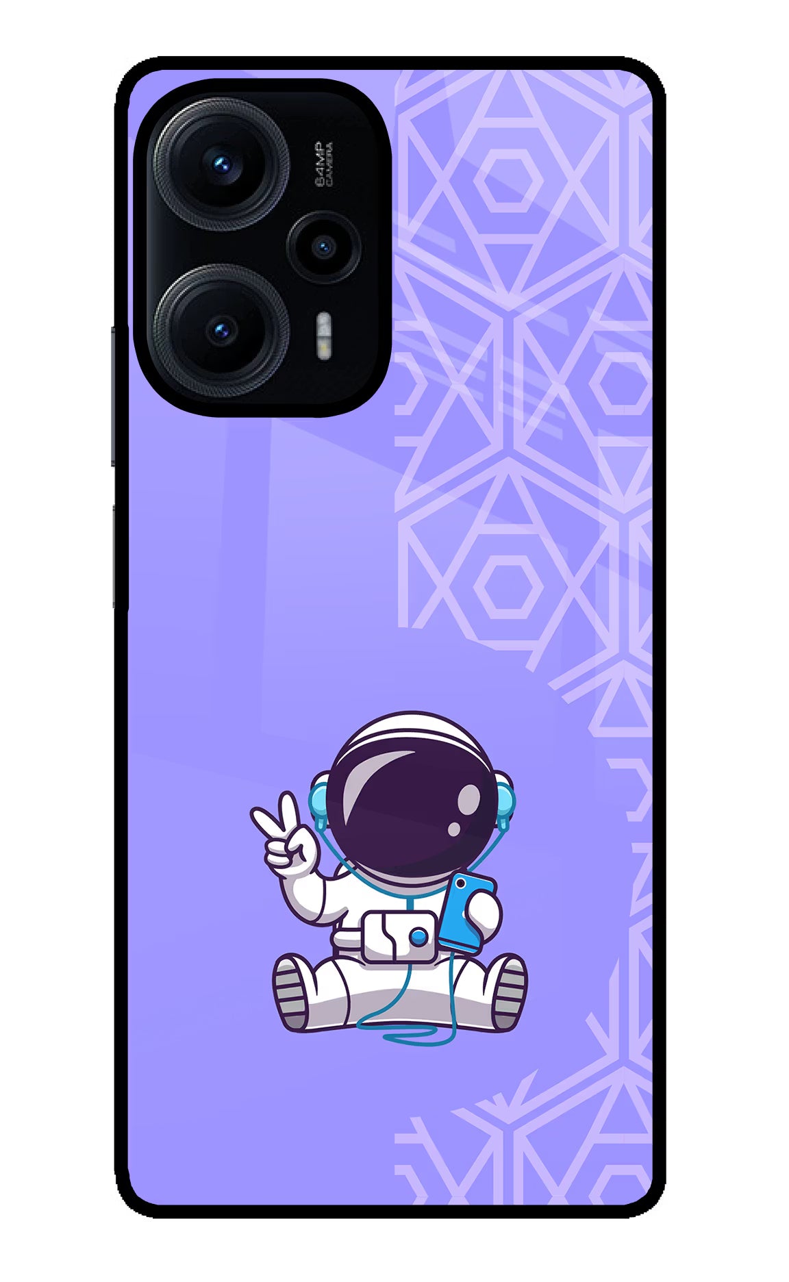 Cute Astronaut Chilling Poco F5 5G Glass Case