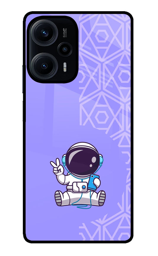 Cute Astronaut Chilling Poco F5 5G Glass Case