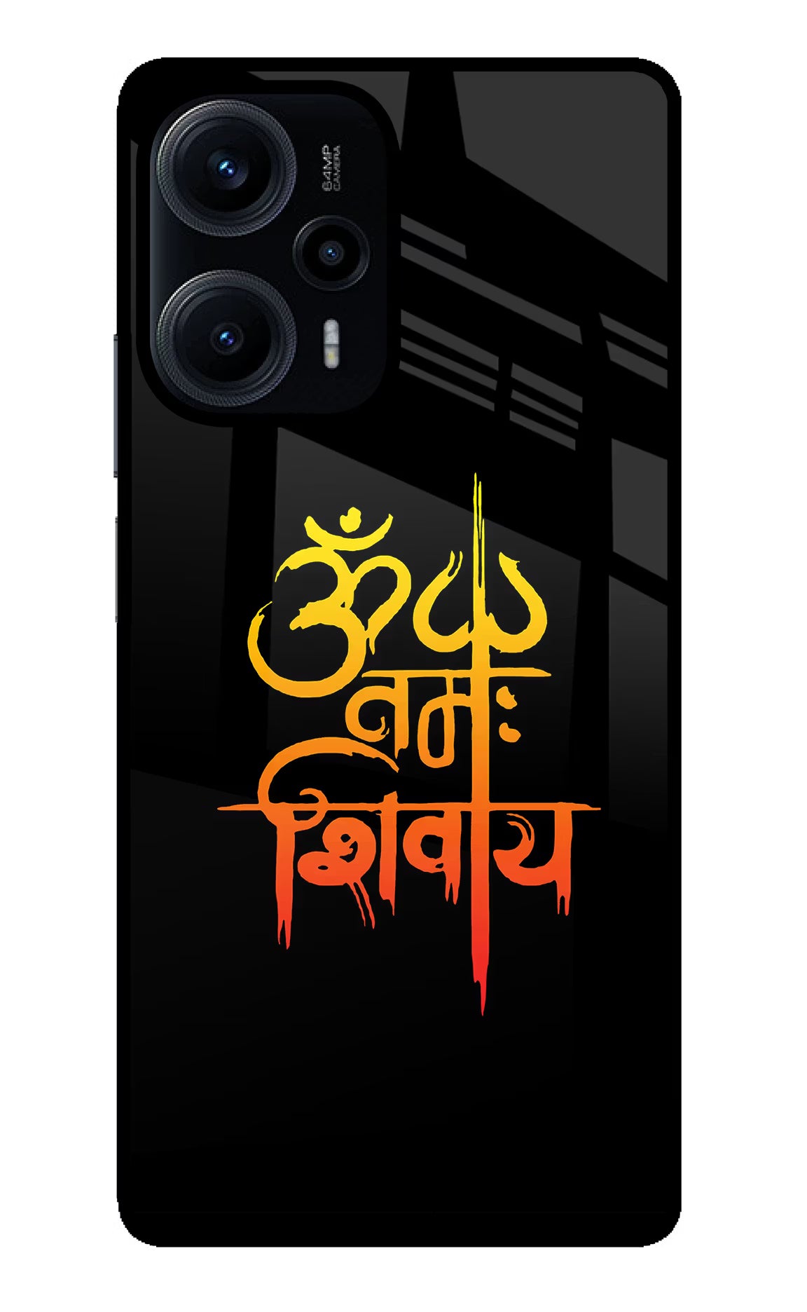Om Namah Shivay Poco F5 5G Glass Case Back Cover by Casekaro