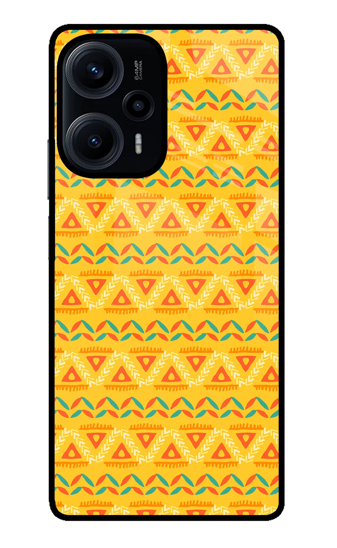 Tribal Pattern Poco F5 5G Glass Case Back Cover by Casekaro