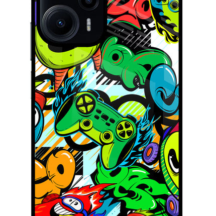 Game Doodle Poco F5 5G Glass Case