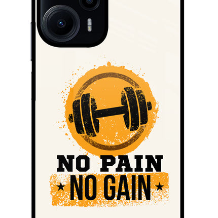 No Pain No Gain Poco F5 5G Glass Case