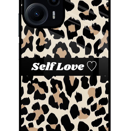 Leopard Print Self Love Poco F5 5G Glass Case