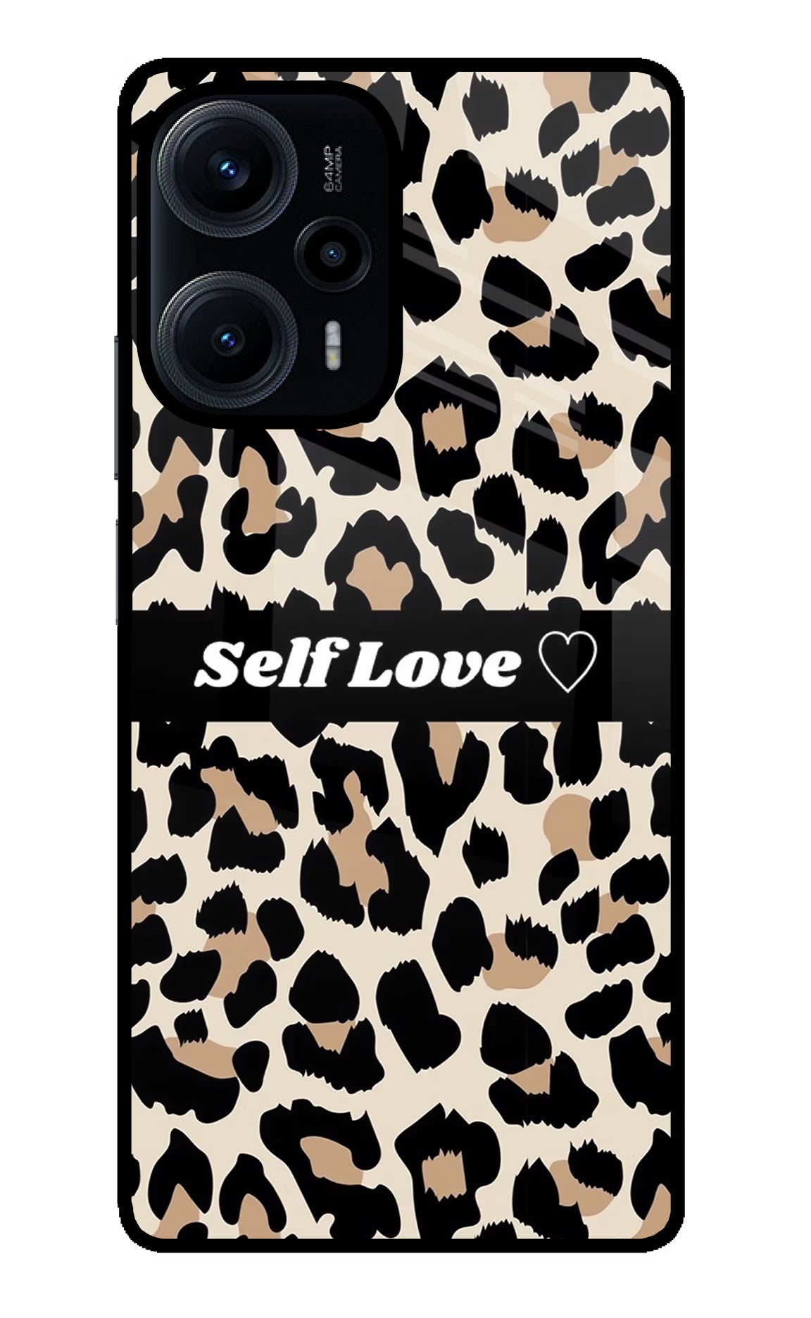 Leopard Print Self Love Poco F5 5G Glass Case