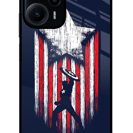 Captain America Marvel Art Poco F5 5G Glass Case