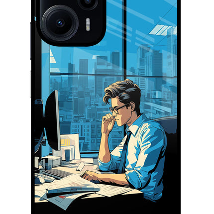Focused Hustler (AI Generated) Poco F5 5G Glass Case