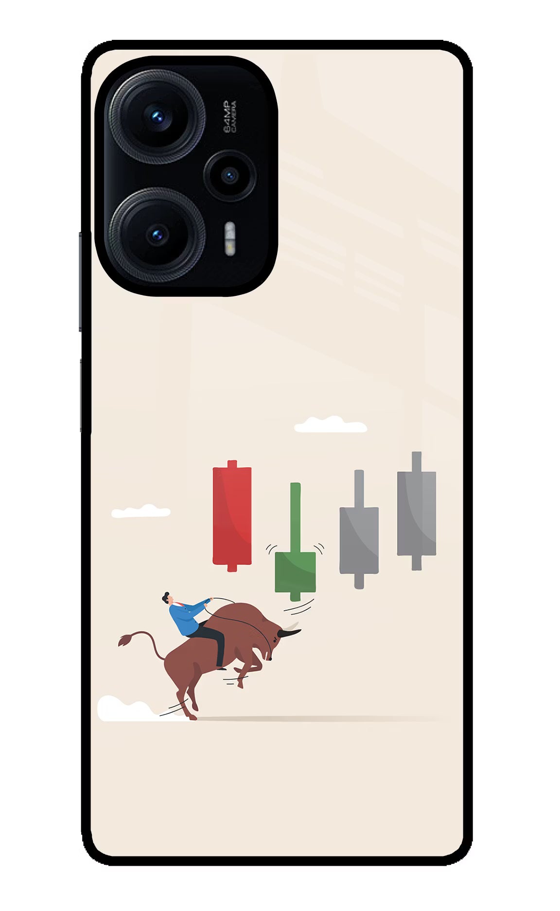 Bull Trading Momentum Poco F5 5G Glass Case Back Cover by Casekaro