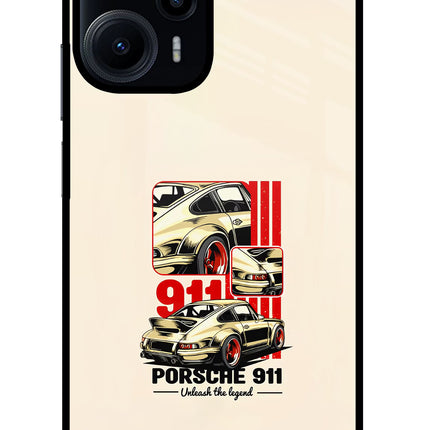 Classic Porsche 911 Poco F5 5G Glass Case