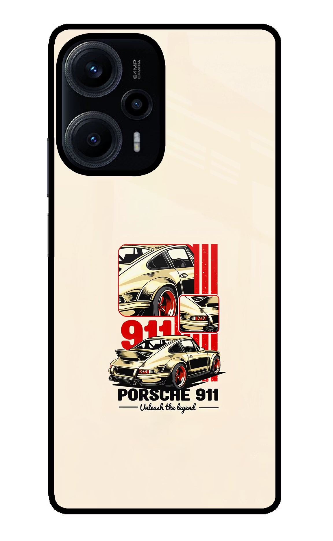 Classic Porsche 911 Poco F5 5G Glass Case Back Cover by Casekaro