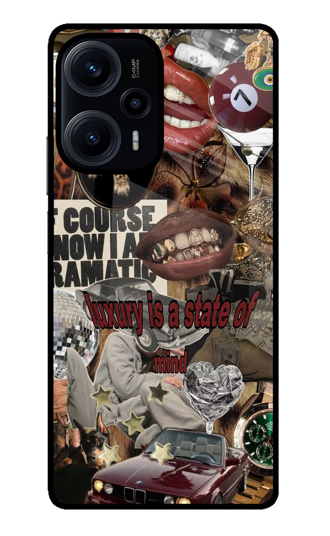 Luxury Poco F5 5G Glass Case