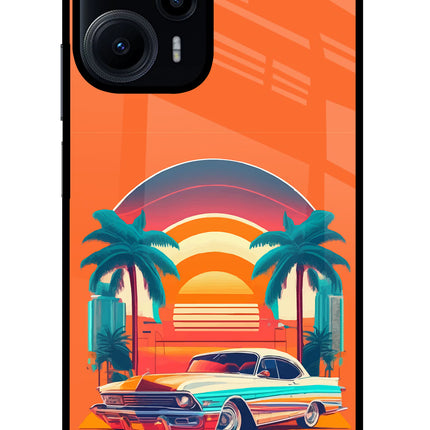 Palm Drive 80s Poco F5 5G Glass Case