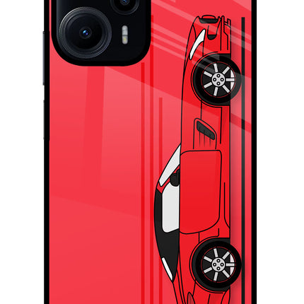 Red Velocity Poco F5 5G Glass Case