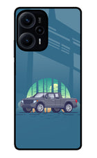 Retro Garage Vibe Poco F5 5G Glass Case