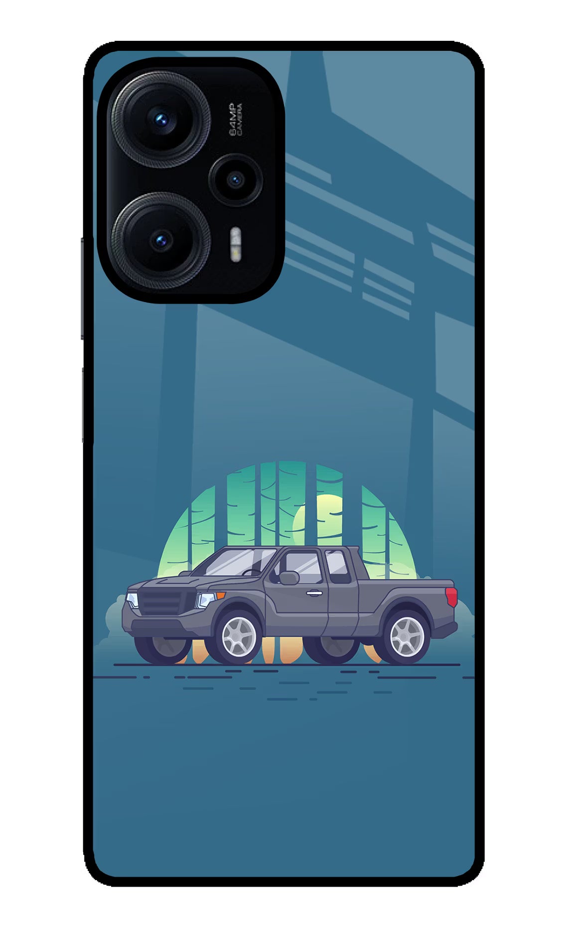 Retro Garage Vibe Poco F5 5G Glass Case Back Cover by Casekaro