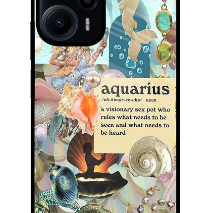 Aquarius Zodiac Poco F5 5G Glass Case
