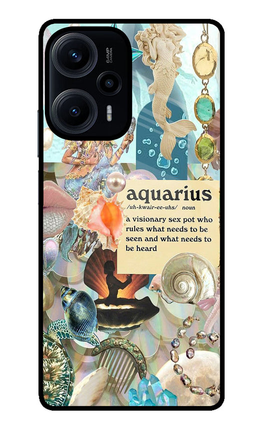 Aquarius Zodiac Poco F5 5G Glass Case
