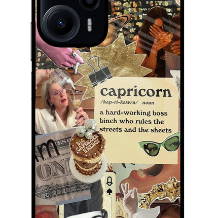 Capricorn Zodiac Poco F5 5G Glass Case