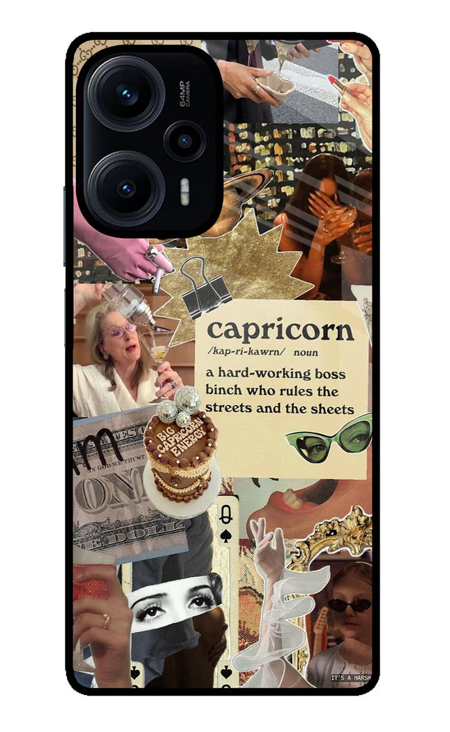 Capricorn Zodiac Poco F5 5G Glass Case