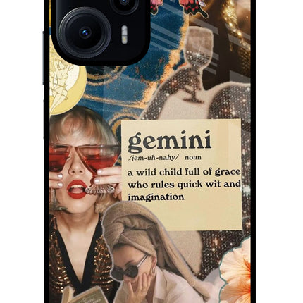 Gemini Zodiac Poco F5 5G Glass Case