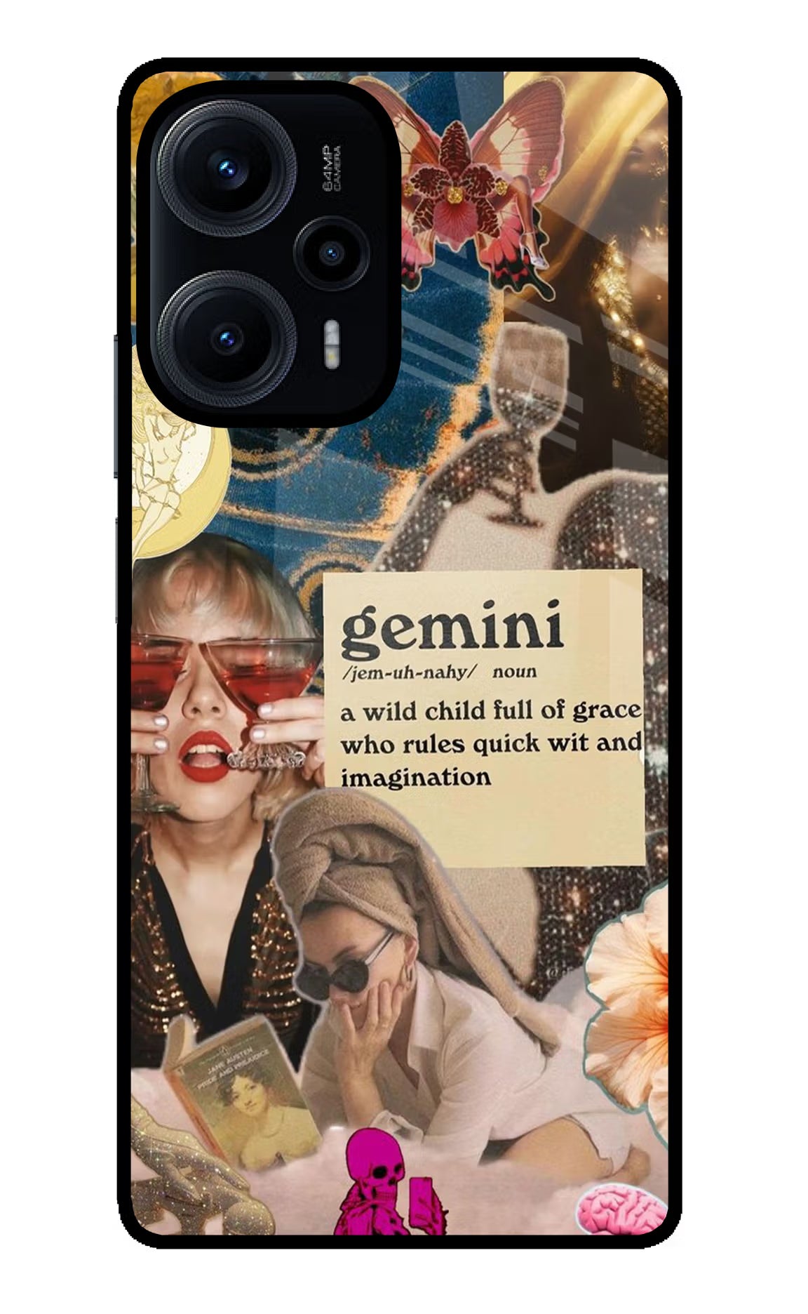 Gemini Zodiac Poco F5 5G Glass Case Back Cover by Casekaro