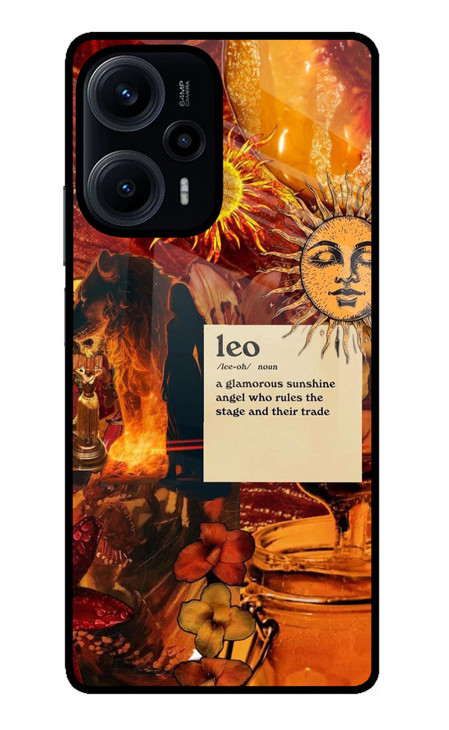 Leo Zodiac Poco F5 5G Glass Case